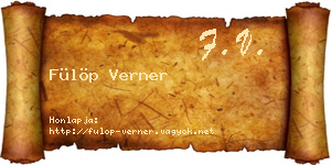 Fülöp Verner névjegykártya